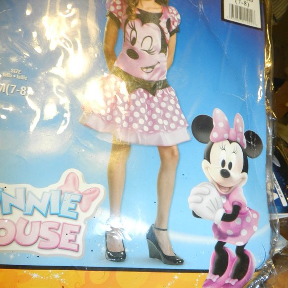 Minnie Mouse Girl’s Costume Pink/white Med 7-8 By Disguise & Disney NWT! - Picture 5 of 12